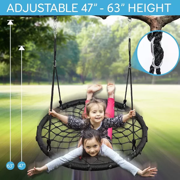 SereneLife Saucer Swing with Hang Kit, Outdoor Tree Swing with Swivel Spinner for Kids 
