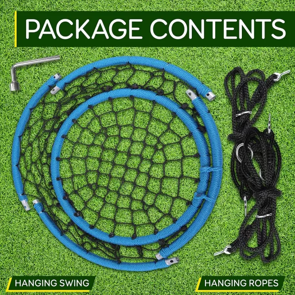 SereneLife Saucer Swing with Hang Kit, Outdoor Tree Swing with Swivel Spinner for Kids 