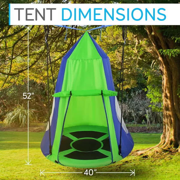 SereneLife Saucer Swing with Hang Kit, Outdoor Tree Swing with Swivel Spinner for Kids 