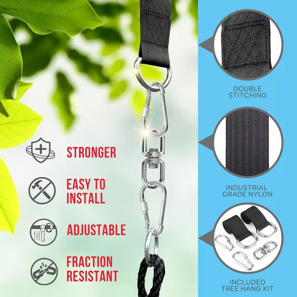SereneLife Saucer Swing with Hang Kit, Outdoor Tree Swing with Swivel Spinner for Kids 