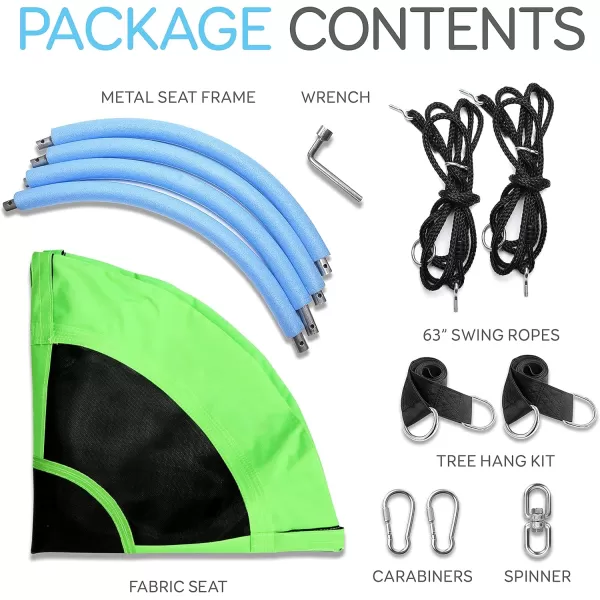 SereneLife Saucer Swing with Hang Kit, Outdoor Tree Swing with Swivel Spinner for Kids 