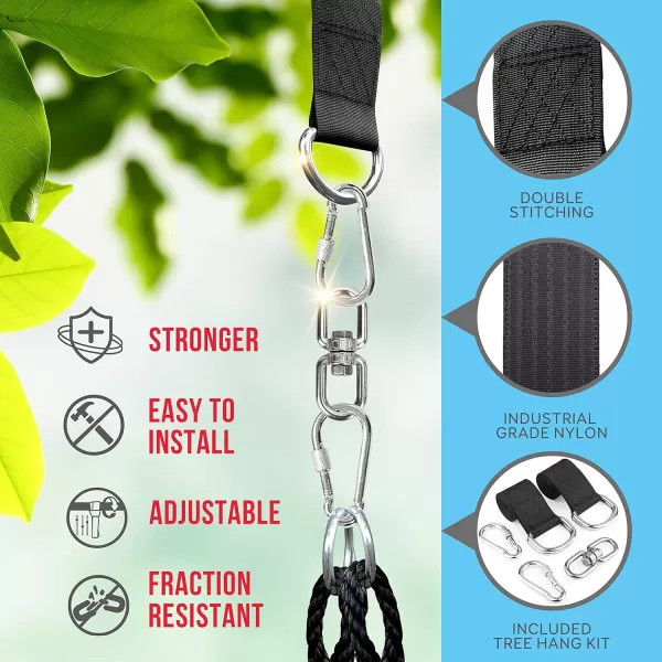 SereneLife Saucer Swing with Hang Kit, Outdoor Tree Swing with Swivel Spinner for Kids 