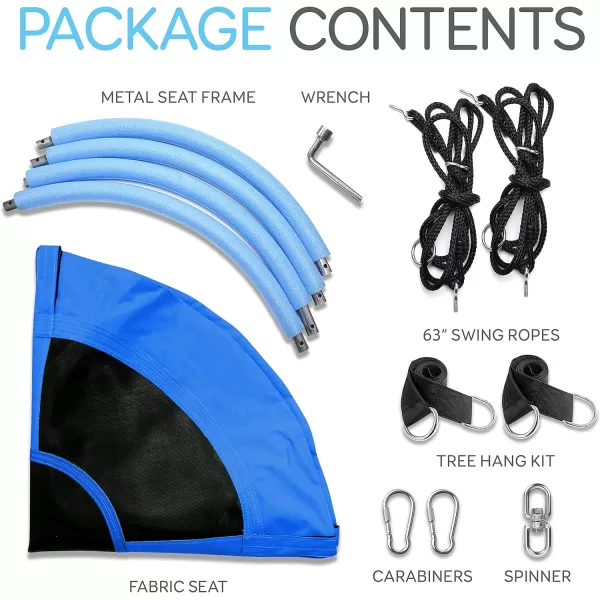 SereneLife Saucer Swing with Hang Kit, Outdoor Tree Swing with Swivel Spinner for Kids 