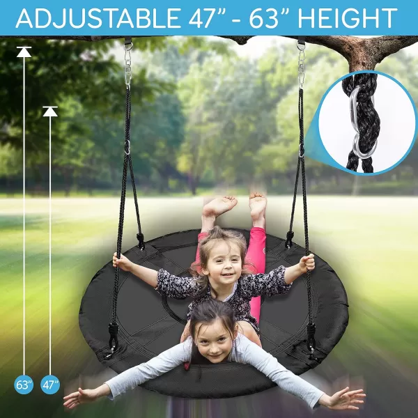 SereneLife Saucer Swing with Hang Kit, Outdoor Tree Swing with Swivel Spinner for Kids 