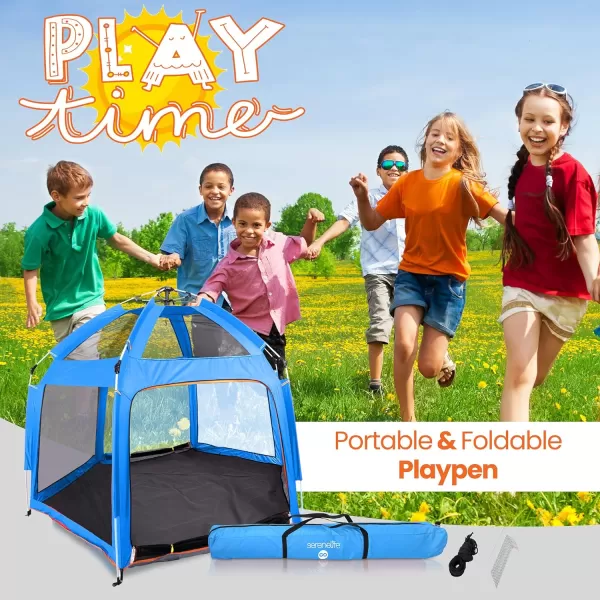 Serenelife ON-The GO Baby and Toddler Pack and Play - Playpen - Play Yard Compact, Portable, Lightweight, Foldable- Indoor and Outdoor, w/Canopy, 5 Panel Mattress