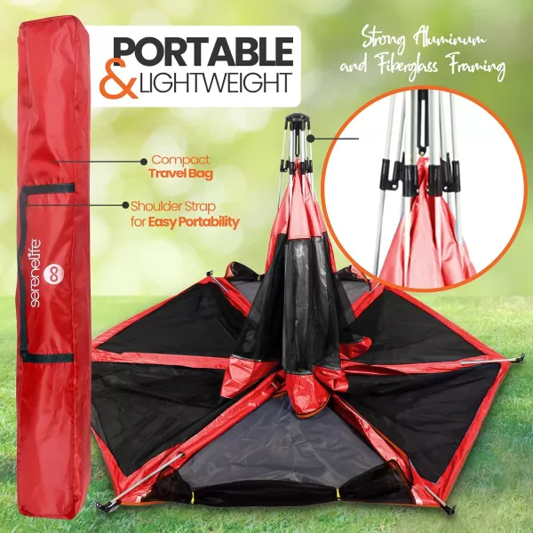 Serenelife ON-The GO Baby and Toddler Pack and Play - Playpen - Play Yard Compact, Portable, Lightweight, Foldable- Indoor and Outdoor, w/Canopy, 5 Panel Mattress