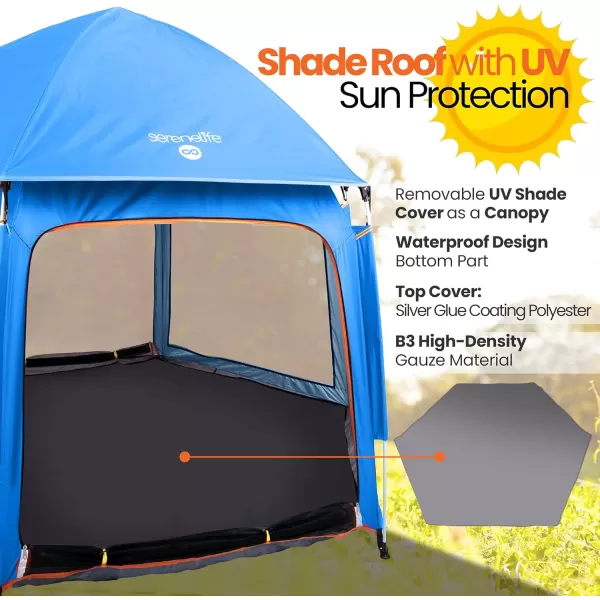 Serenelife ON-The GO Baby and Toddler Pack and Play - Playpen - Play Yard Compact, Portable, Lightweight, Foldable- Indoor and Outdoor, w/Canopy, 5 Panel Mattress