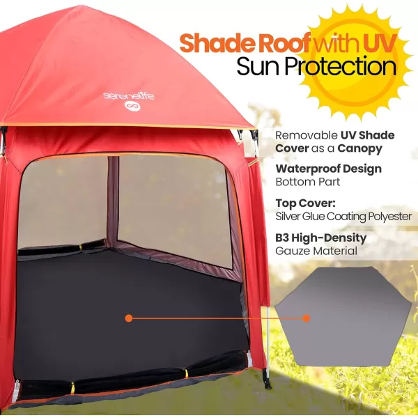 Serenelife ON-The GO Baby and Toddler Pack and Play - Playpen - Play Yard Compact, Portable, Lightweight, Foldable- Indoor and Outdoor, w/Canopy, 5 Panel Mattress