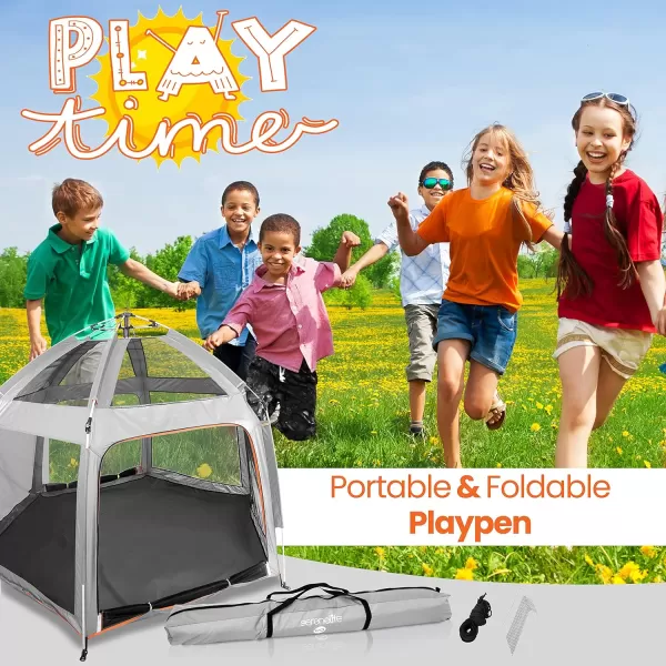 Serenelife ON-The GO Baby and Toddler Pack and Play - Playpen - Play Yard Compact, Portable, Lightweight, Foldable- Indoor and Outdoor, w/Canopy, 5 Panel Mattress