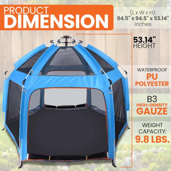 Serenelife ON-The GO Baby and Toddler Pack and Play - Playpen - Play Yard Compact, Portable, Lightweight, Foldable- Indoor and Outdoor, w/Canopy, 5 Panel Mattress