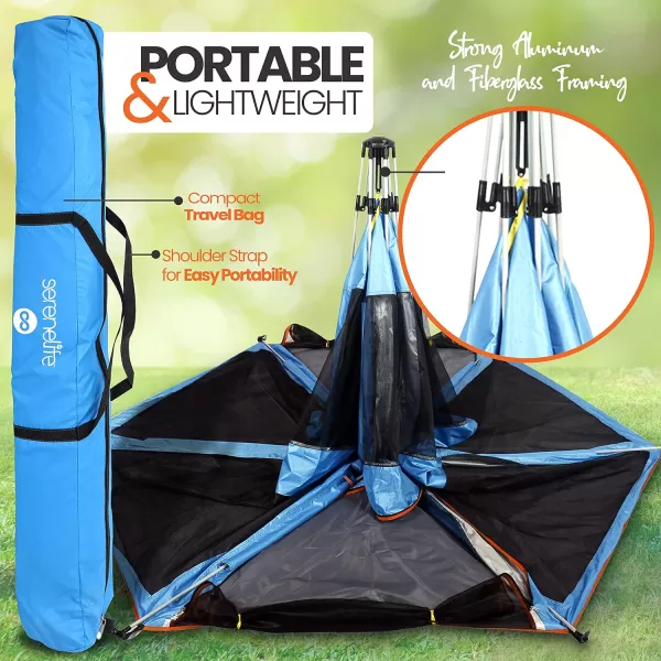 Serenelife ON-The GO Baby and Toddler Pack and Play - Playpen - Play Yard Compact, Portable, Lightweight, Foldable- Indoor and Outdoor, w/Canopy, 5 Panel Mattress