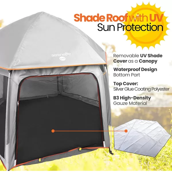 Serenelife ON-The GO Baby and Toddler Pack and Play - Playpen - Play Yard Compact, Portable, Lightweight, Foldable- Indoor and Outdoor, w/Canopy, 5 Panel Mattress