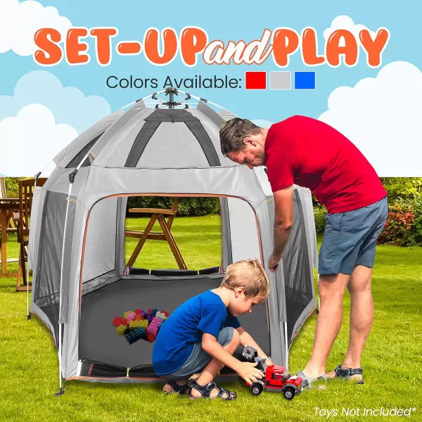 Serenelife ON-The GO Baby and Toddler Pack and Play - Playpen - Play Yard Compact, Portable, Lightweight, Foldable- Indoor and Outdoor, w/Canopy, 5 Panel Mattress