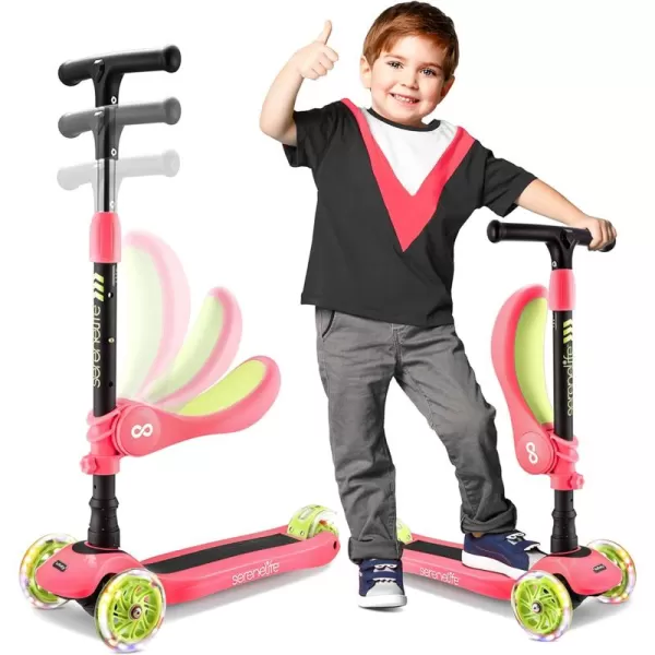 3 Wheeled Scooter for Kids - 2-in-1 Sit/Stand Child Toddlers Toy Kick Scooters w/Flip-Out Seat, Adjustable Height, Wide Deck, Flashing Wheel Lights, Great for Outdoor Fun