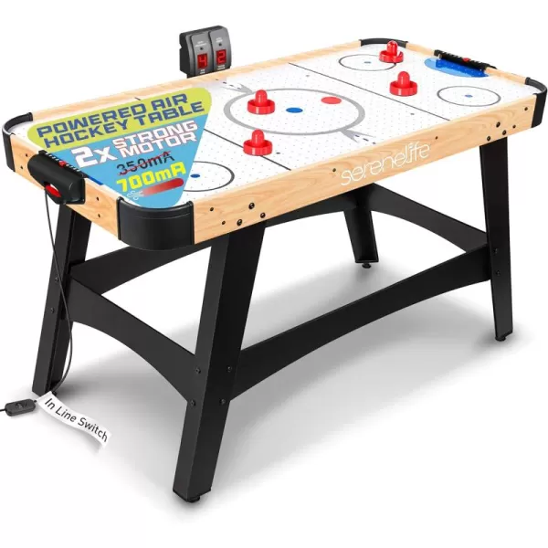 SereneLife 58" Air Hockey Game Table with Strong Motor, Digital LED Scoreboard, Puck Dispenser &amp; Complete Accessories
