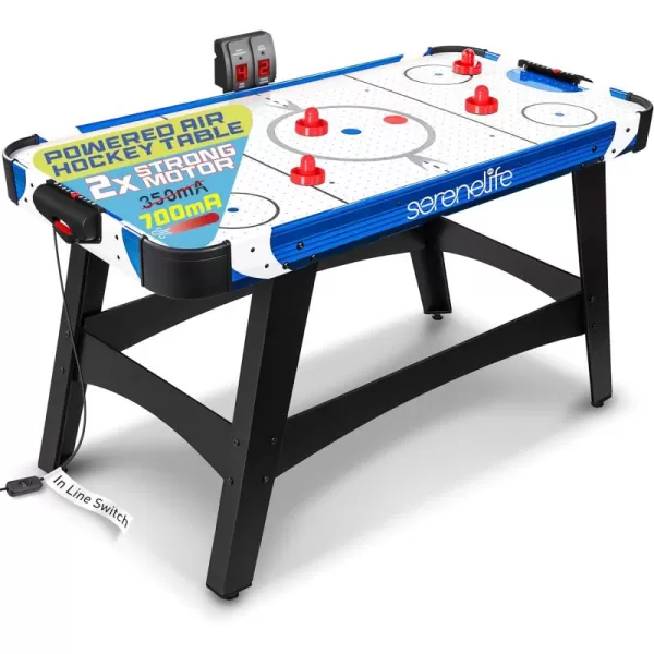 SereneLife 58" Air Hockey Game Table with Strong Motor, Digital LED Scoreboard, Puck Dispenser &amp; Complete Accessories