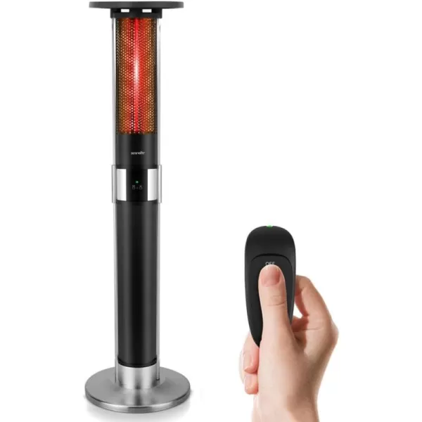 SereneLife Infrared Patio Heater, Electric Patio Heater for Indoor/Outdoor Use, Portable Tower Heater with Remote Control, 1500 W, for Restaurant, Patio, Backyard, Garage, Decks 