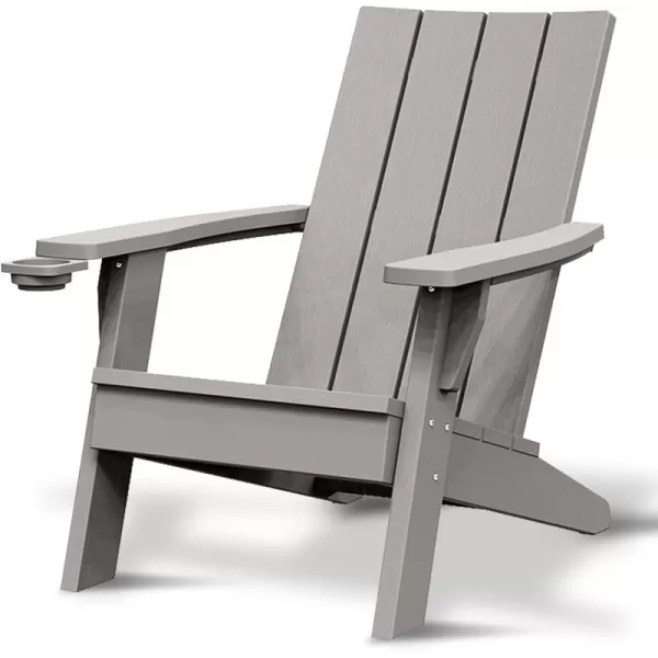 SereneLifeHome SereneLife Home Wooden Adirondack, Outdoor Patio Lounge Chairs for Fire Pit, Yard, Garden, Beach, and Backyard-Weather Resistant 300 Lb. Weight Capacity, Large, Grey
