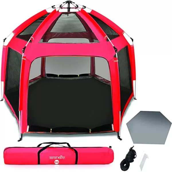 Serenelife ON-The GO Baby and Toddler Pack and Play - Playpen - Play Yard Compact, Portable, Lightweight, Foldable- Indoor and Outdoor, w/Canopy, 5 Panel Mattress