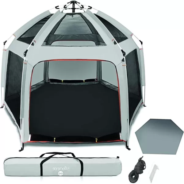 Serenelife ON-The GO Baby and Toddler Pack and Play - Playpen - Play Yard Compact, Portable, Lightweight, Foldable- Indoor and Outdoor, w/Canopy, 5 Panel Mattress