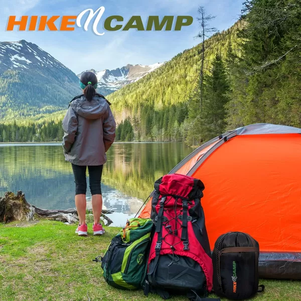 Backpacking Sleeping Bag Camping Gear - Double Sleeping Bag for Adults/Teens w/ 2 Pillows, Bag - Outdoor Lightweight Weather Proof Sleeping Bags - Camping, Hiking - SereneLife