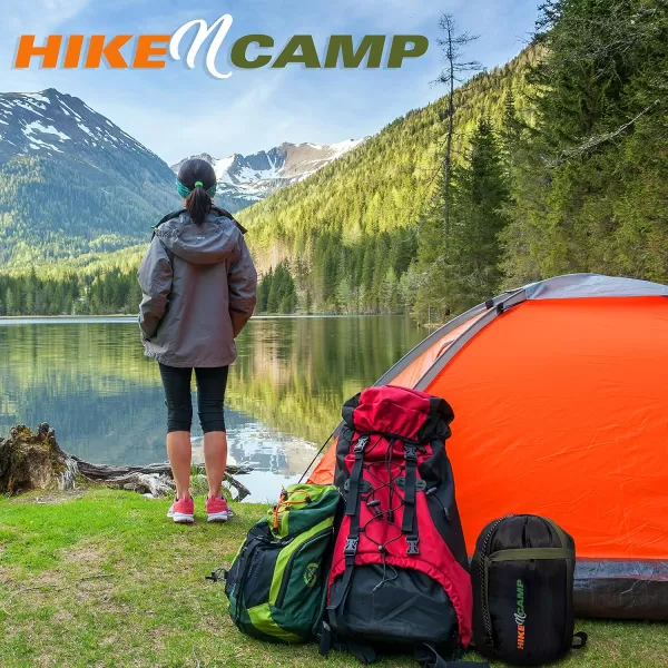 Backpacking Sleeping Bag Camping Gear - Double Sleeping Bag for Adults/Teens w/ 2 Pillows, Bag - Outdoor Lightweight Weather Proof Sleeping Bags - Camping, Hiking - SereneLife