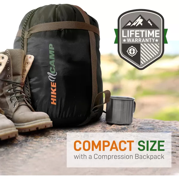 Backpacking Sleeping Bag Camping Gear - Double Sleeping Bag for Adults/Teens w/ 2 Pillows, Bag - Outdoor Lightweight Weather Proof Sleeping Bags - Camping, Hiking - SereneLife