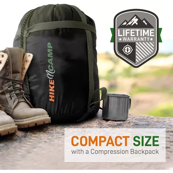 Backpacking Sleeping Bag Camping Gear - Double Sleeping Bag for Adults/Teens w/ 2 Pillows, Bag - Outdoor Lightweight Weather Proof Sleeping Bags - Camping, Hiking - SereneLife