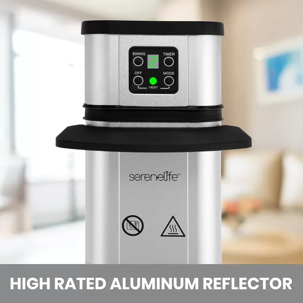 SereneLife Infrared Patio Heater, Electric Patio Heater for Indoor/Outdoor Use, Portable Table Heater with Remote Control, 1500 W, for Restaurant, Patio, Backyard, Garage, Decks 