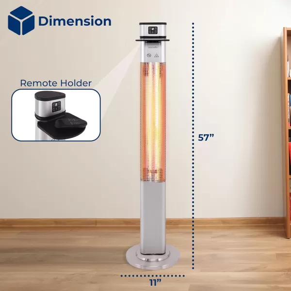 SereneLife Infrared Patio Heater, Electric Patio Heater for Indoor/Outdoor Use, Portable Table Heater with Remote Control, 1500 W, for Restaurant, Patio, Backyard, Garage, Decks 