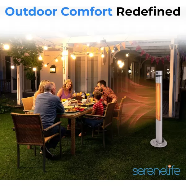 SereneLife Infrared Patio Heater, Electric Patio Heater for Indoor/Outdoor Use, Portable Table Heater with Remote Control, 1500 W, for Restaurant, Patio, Backyard, Garage, Decks 