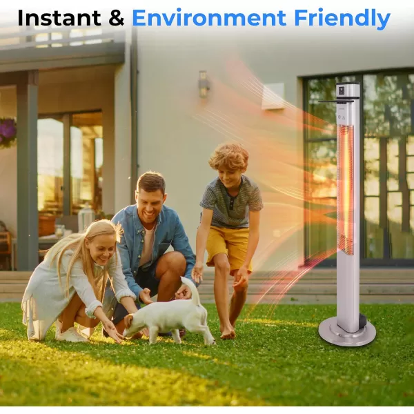SereneLife Infrared Patio Heater, Electric Patio Heater for Indoor/Outdoor Use, Portable Table Heater with Remote Control, 1500 W, for Restaurant, Patio, Backyard, Garage, Decks 