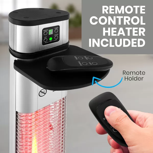 SereneLife Infrared Patio Heater, Electric Patio Heater for Indoor/Outdoor Use, Portable Table Heater with Remote Control, 1500 W, for Restaurant, Patio, Backyard, Garage, Decks 