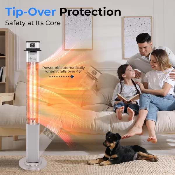 SereneLife Infrared Patio Heater, Electric Patio Heater for Indoor/Outdoor Use, Portable Table Heater with Remote Control, 1500 W, for Restaurant, Patio, Backyard, Garage, Decks 