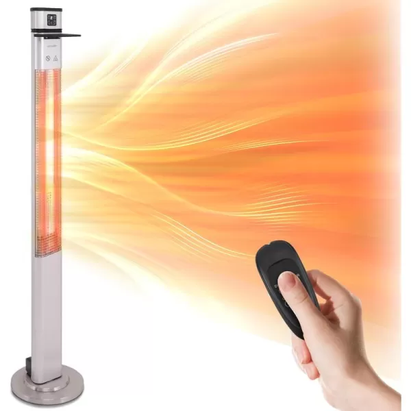 SereneLife Infrared Patio Heater, Electric Patio Heater for Indoor/Outdoor Use, Portable Table Heater with Remote Control, 1500 W, for Restaurant, Patio, Backyard, Garage, Decks 