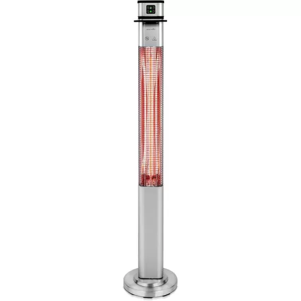 SereneLife Infrared Patio Heater, Electric Patio Heater for Indoor/Outdoor Use, Portable Table Heater with Remote Control, 1500 W, for Restaurant, Patio, Backyard, Garage, Decks 