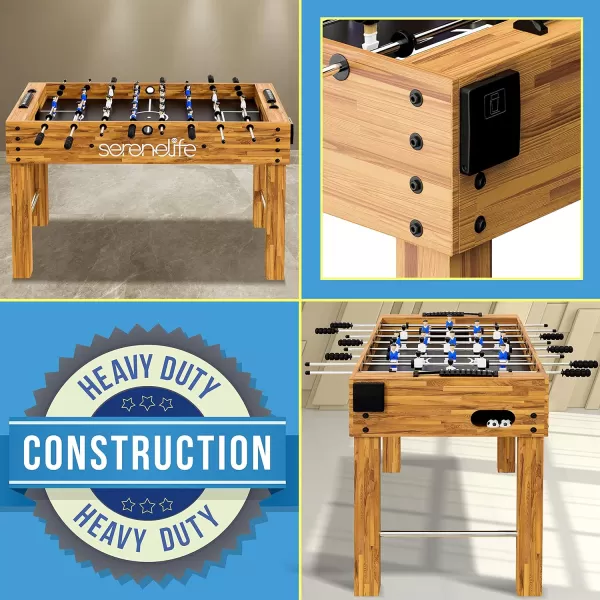 SereneLife 48in Competition Sized Foosball Table, Soccer for Home, Arcade Game Room