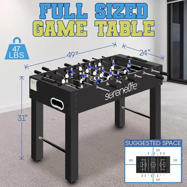 SereneLife 48in Competition Sized Foosball Table, Soccer for Home, Arcade Game Room