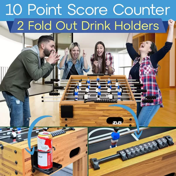 SereneLife 48in Competition Sized Foosball Table, Soccer for Home, Arcade Game Room