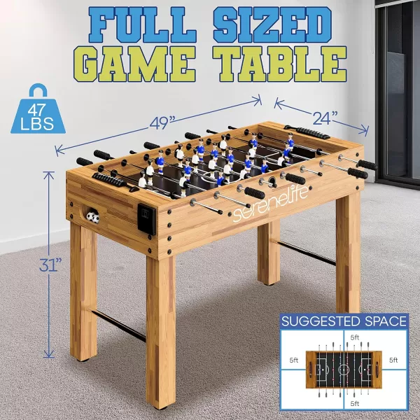 SereneLife 48in Competition Sized Foosball Table, Soccer for Home, Arcade Game Room