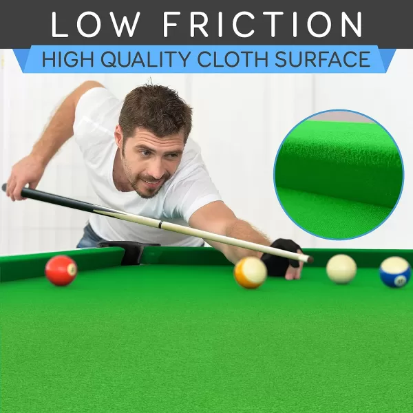 SereneLife 6-Ft Folding Pool Table - Best in Stability - Steel Frame, Fully Supported Slate, Welded Leg Supports with Safety Anti Collapse Locks, 128LB Heavy Duty Billiard Game and Accessory Set