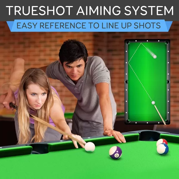 SereneLife 6-Ft Folding Pool Table - Best in Stability - Steel Frame, Fully Supported Slate, Welded Leg Supports with Safety Anti Collapse Locks, 128LB Heavy Duty Billiard Game and Accessory Set