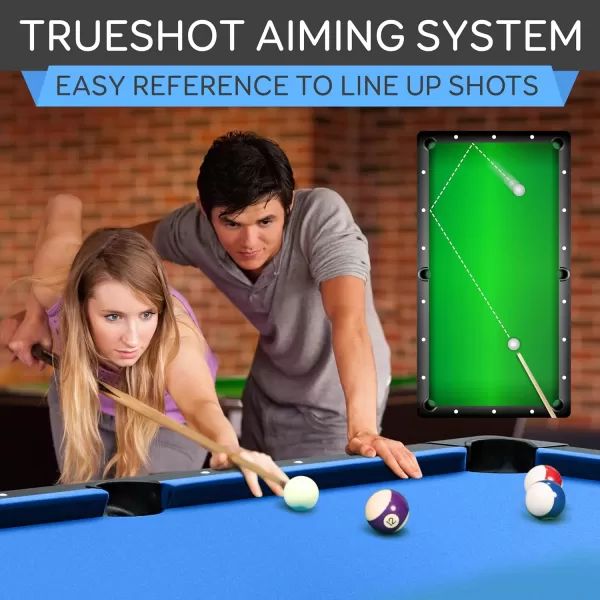 SereneLife 6-Ft Folding Pool Table - Best in Stability - Steel Frame, Fully Supported Slate, Welded Leg Supports with Safety Anti Collapse Locks, 128LB Heavy Duty Billiard Game and Accessory Set