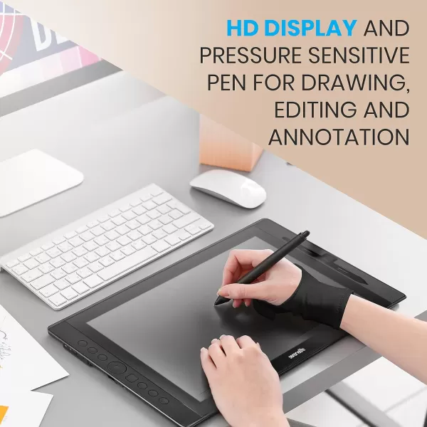SereneLife Dual Mode Graphic Tablet - 21.5" Full-Laminated Technology Art Monitor w/Capacitive Touch Screen &amp; 8192 Pressure Levels Wireless Passive Stylus - Digital Drawing, Design - MAC, Windows OS
