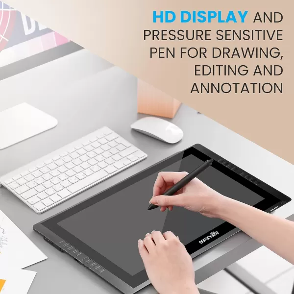 SereneLife Dual Mode Graphic Tablet - 21.5" Full-Laminated Technology Art Monitor w/Capacitive Touch Screen &amp; 8192 Pressure Levels Wireless Passive Stylus - Digital Drawing, Design - MAC, Windows OS