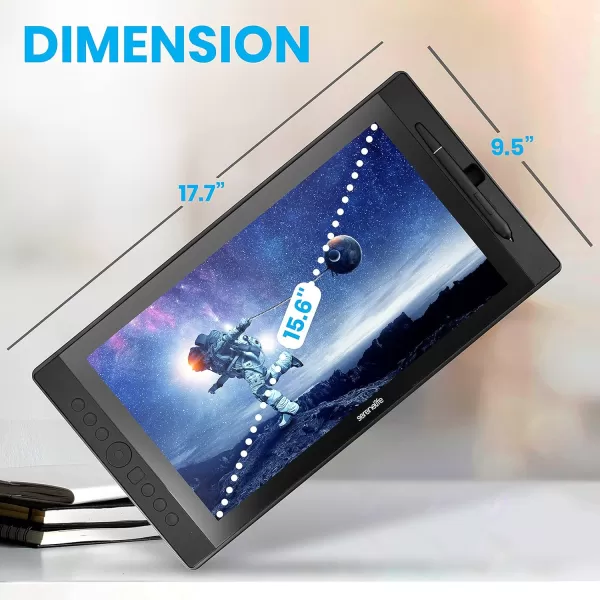 SereneLife Dual Mode Graphic Tablet - 21.5" Full-Laminated Technology Art Monitor w/Capacitive Touch Screen &amp; 8192 Pressure Levels Wireless Passive Stylus - Digital Drawing, Design - MAC, Windows OS