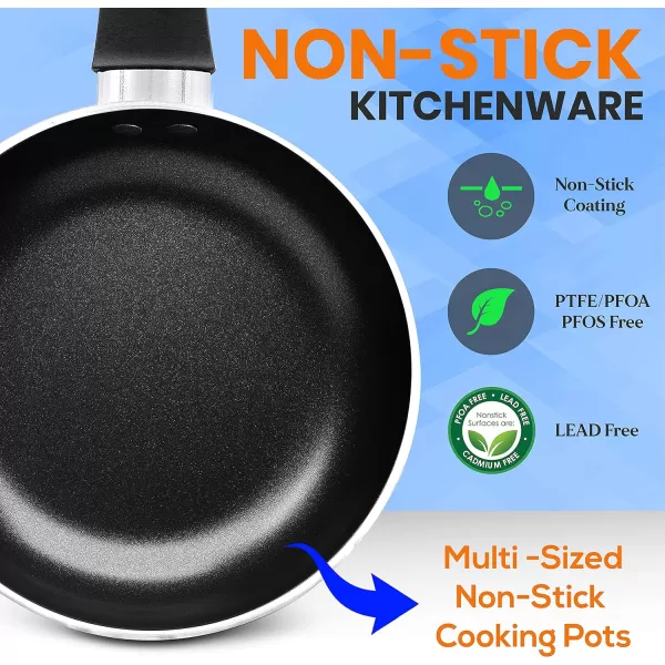 SereneLife Kitchenware Pots &amp; Pans Basic Kitchen Cookware, Black Non-Stick Coating Inside, Heat Resistant Lacquer , One Size, gray