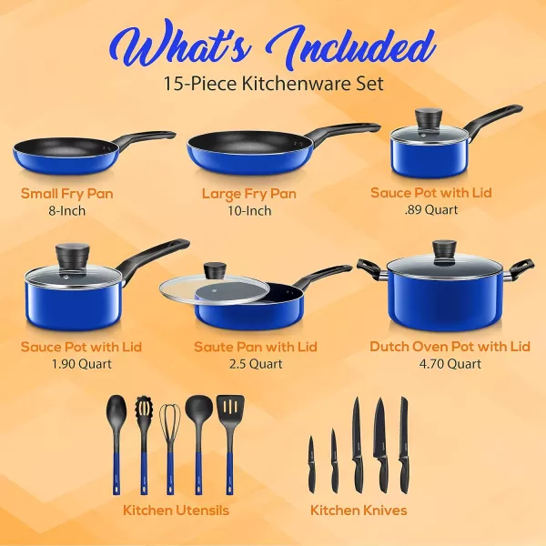 SereneLife Kitchenware Pots &amp; Pans Basic Kitchen Cookware, Black Non-Stick Coating Inside, Heat Resistant Lacquer , One Size, gray