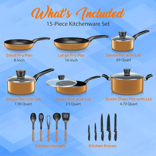 SereneLife Kitchenware Pots &amp; Pans Basic Kitchen Cookware, Black Non-Stick Coating Inside, Heat Resistant Lacquer , One Size, gray