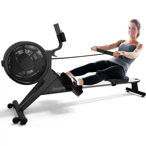 SereneLife Smart Rowing Machine-Home Rowing Machine with Smartphone Fitness Monitoring App-Row Machine for Gym or Home Use-Rowing Exercise Machine Measures Time, Stride, Distance, Calories Burned.…
